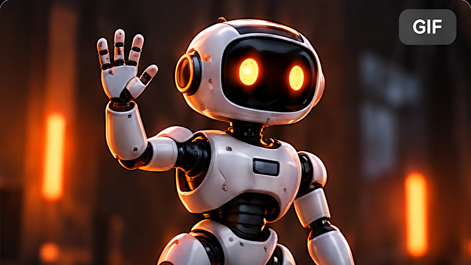 Small robot waving